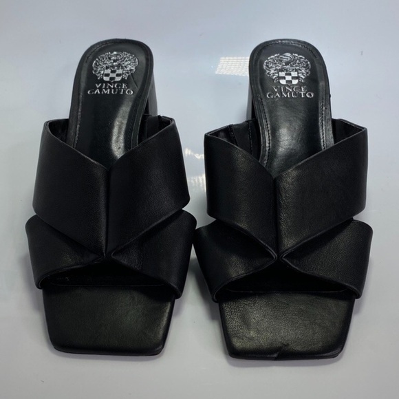 Vince Camuto Selaries Block Heel Black Sandal Size 5 - Picture 1 of 4